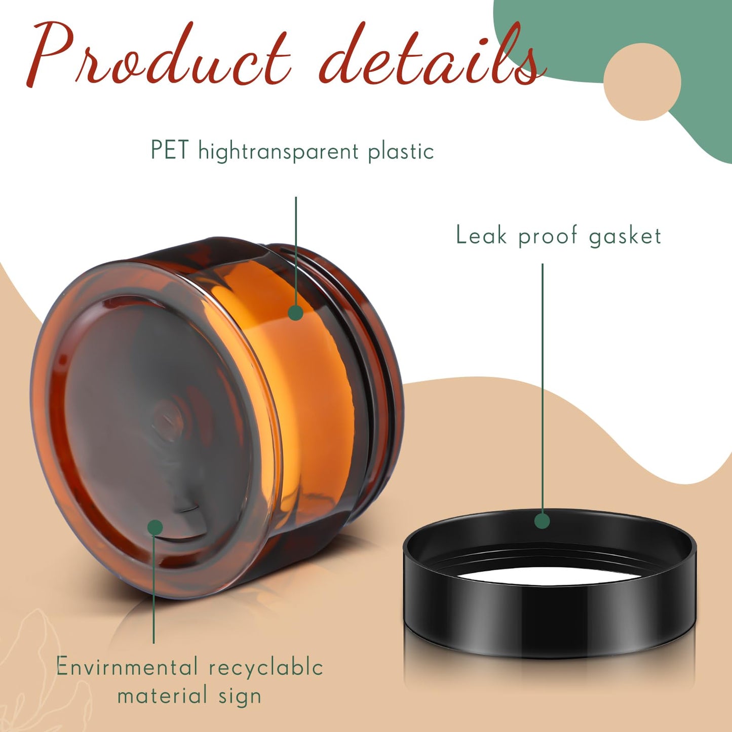 Patelai 4 Pieces Round Wide-mouth Leak Proof Plastic Container Jars with Lids for Travel Storage Makeup Beauty Products Face Creams Oils Salves Beauty and Personal Care Patelai