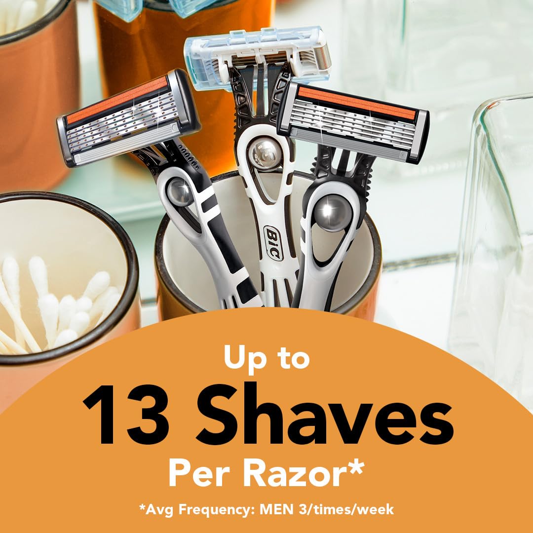 BIC Flex 5 Men’s Disposable 5-Blade Razors, Pivoting Head and Precision Edging Blade, Dorm Room Grooming Essential, 10-Pack Beauty and Personal Care BIC