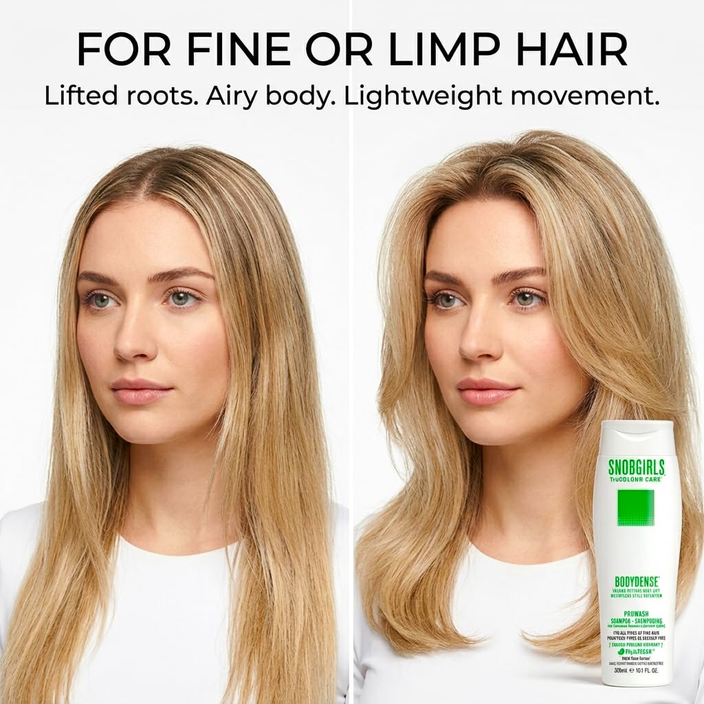 SNOBGIRLS BODYDENSE Plumping, Hydrating Volumizing Shampoo & Conditioner for Fine Hair Volume Texture Body Lift