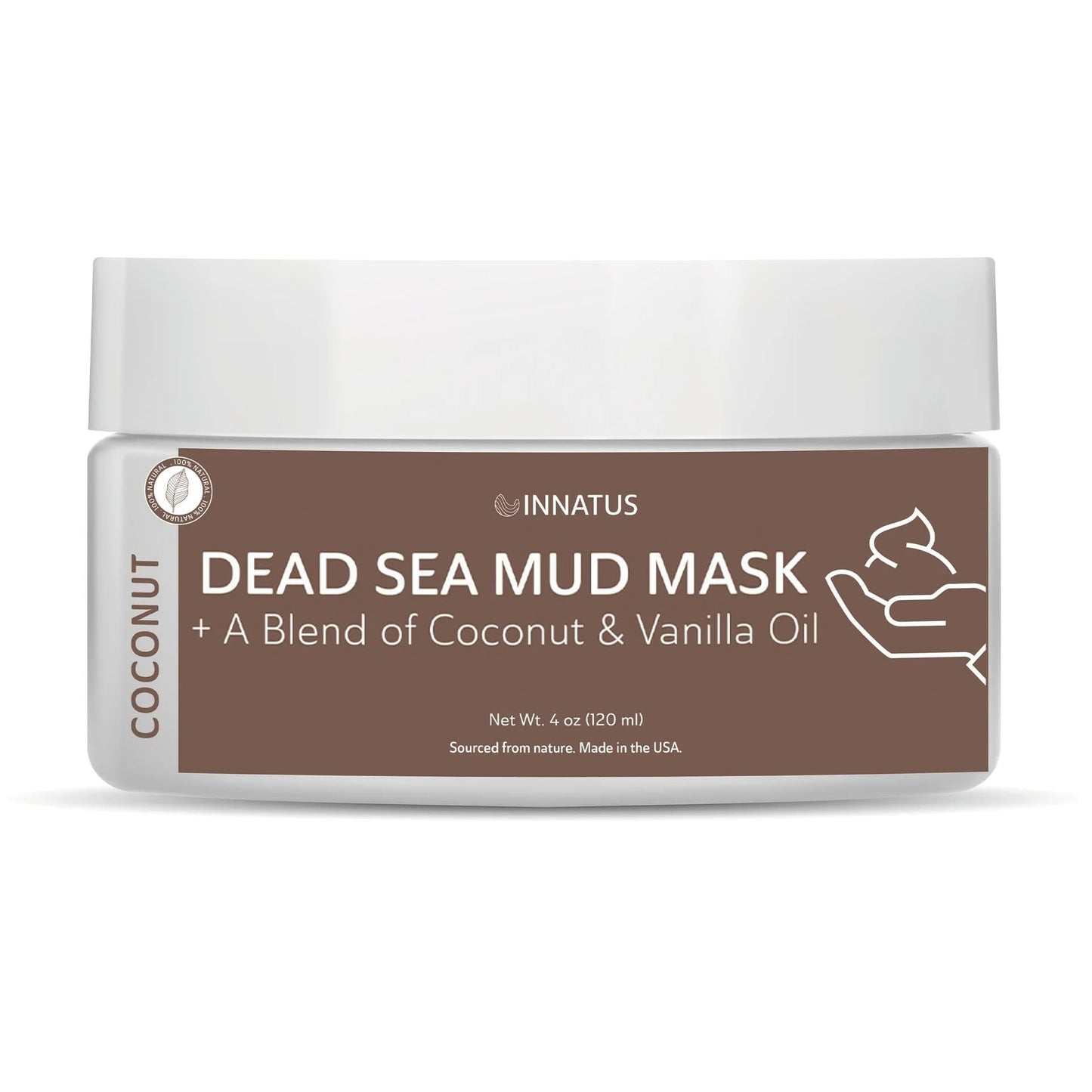 INNATUS Dead Sea Mud Mask with Agave Coconut Oil - 4oz Detoxifying & Hydrating Face Mask - Purifies Skin & Controls Acne While Nourishing with Coconut