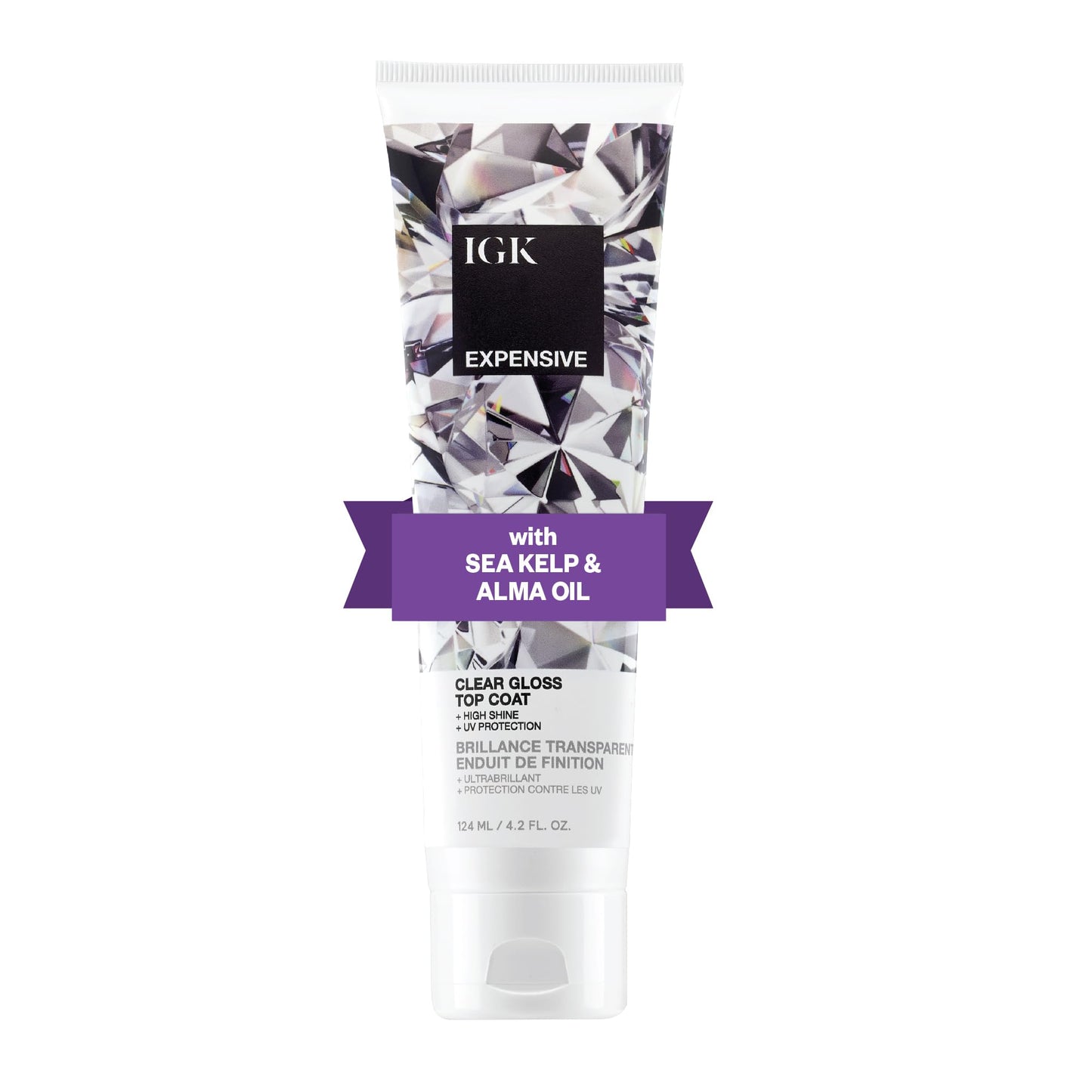 IGK EXPENSIVE Clear Gloss Top Coat | High Shine Gloss Treatment for Soft, Smooth Glass Hair | Revives Color-Treated Hair and Helps Control Frizz | 4.2