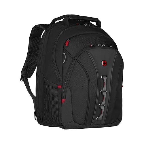 Wenger Legacy 16 inch Laptop Backpack, Men's and Women's Laptop Bag, Black/Gray, One Size