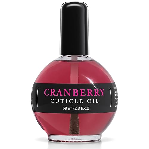 Ellie Chase Moisturizing Cuticle & Nail Care Oil 2.3 Fl Oz - Cranberry Scented - Infused with Jojoba Oil, Aloe, Vitamin E - Nail & Cuticle Hydration