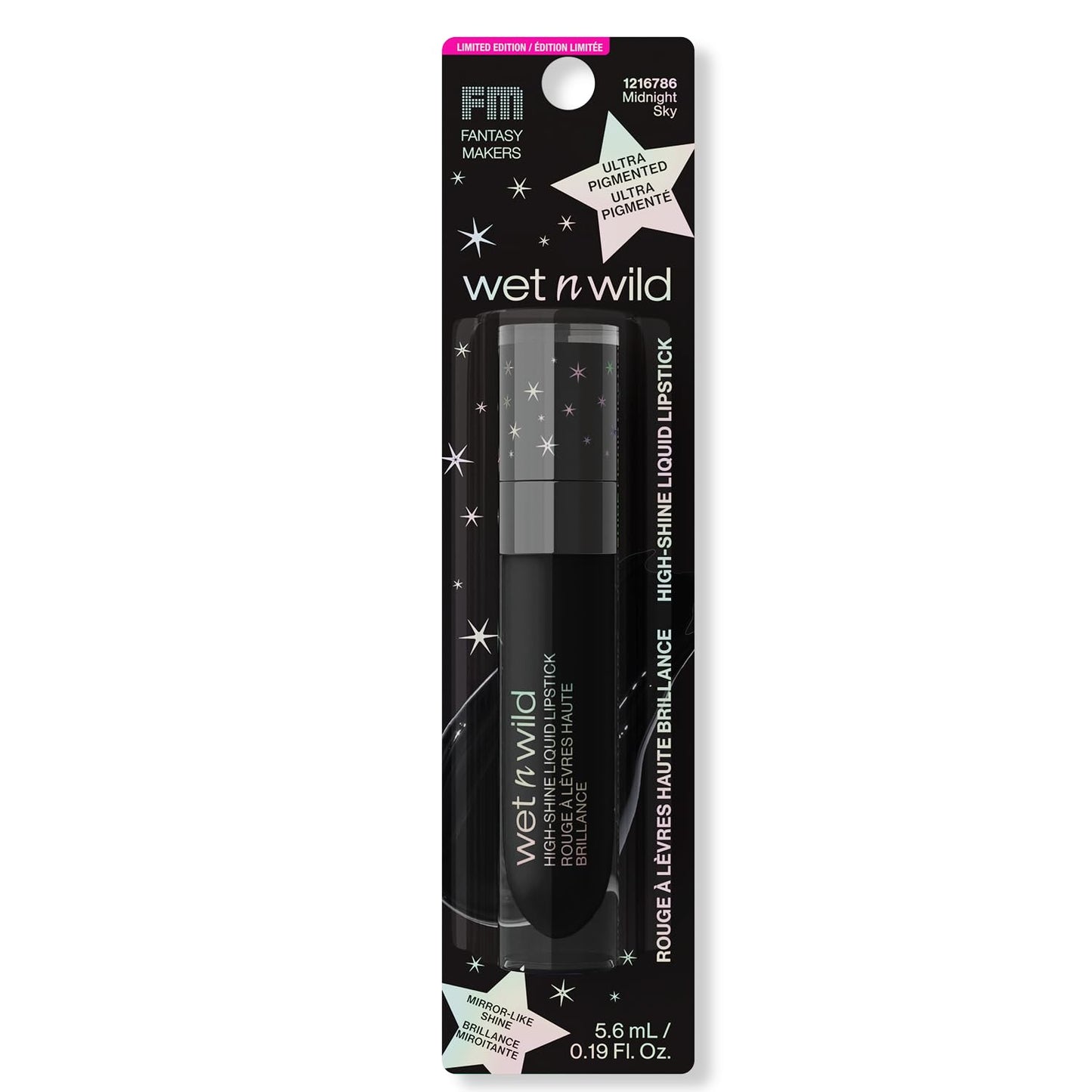 wet n wild Halloween Fantasy Makers Mega Glitter Shimmer Liquid Lipstick,High Pigmented Creamy Texture, Shimmery Blendable Formula, Cruelty-Free - Midnight Sky
