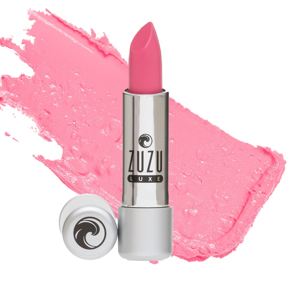 Zuzu Luxe Lip Color Lipstick (Dollhouse Pink - Bubblegum Pink/Cool Crème), Natural Hydrating Lipstick, Paraben Free, Vegan, Gluten-free, Cruelty-free