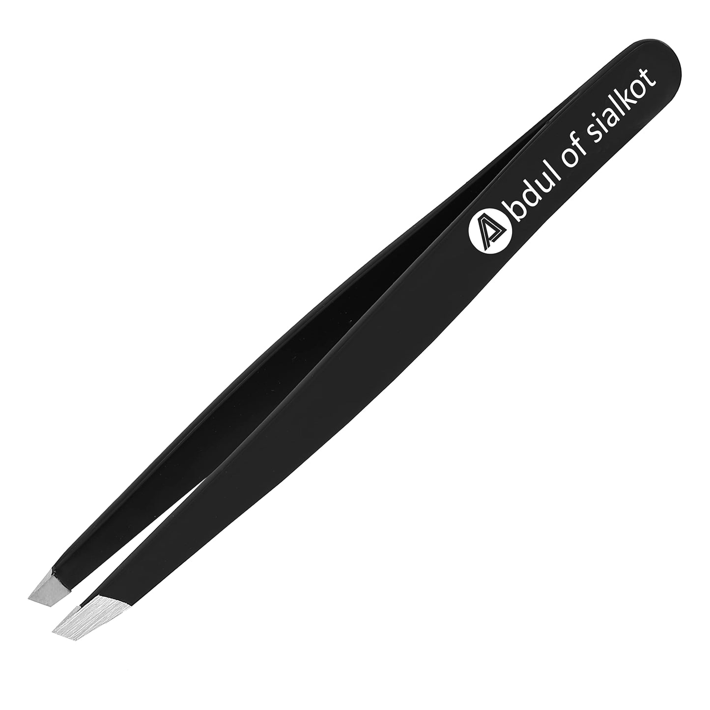 Abdul of Sialkot Tweezers for Eyebrows -Slant Tip Professional Stainless Steel Eyebrow Tweezers for Women & Men - Great Precision on Brow, Facial Hair