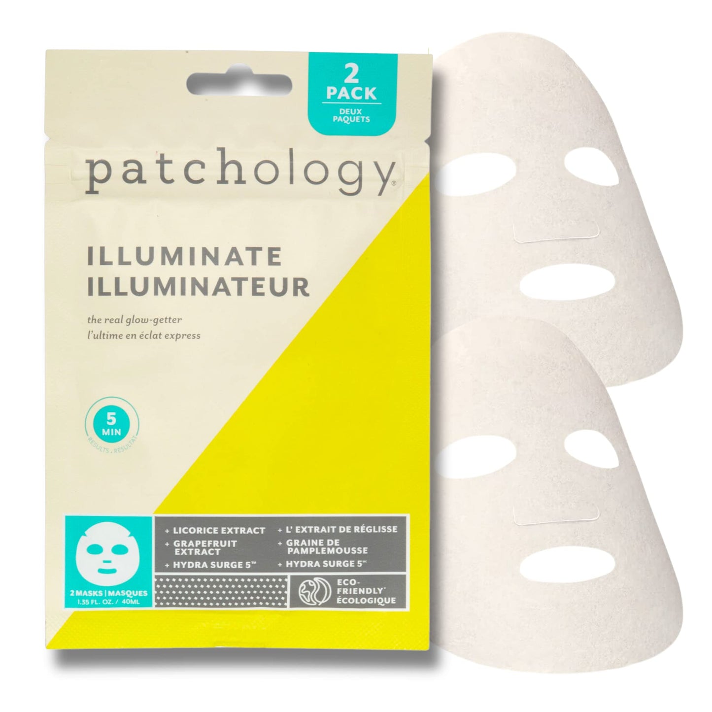 Patchology Brightening Face Masks with Vitamin C - Men & Women Face Masks Skin Care Sheet for Skin Brightening and More Even Skin Tone - Illuminate