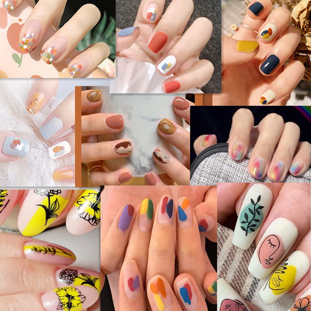Graffiti Fun Nail Art Stickers, Abstract Nail Decals 3D Self-Adhesive Abstract Lady Face Rose Leaf Nail Design Manicure Tips Nail Decoration for Women