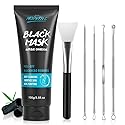 Blackhead Remover Mask Bamboo Charcoal Peel Off Mask Skin Care Face Mask 3-in-1 Kit Pimple & Deep Cleansing Black Facial Mask Shrink Pore