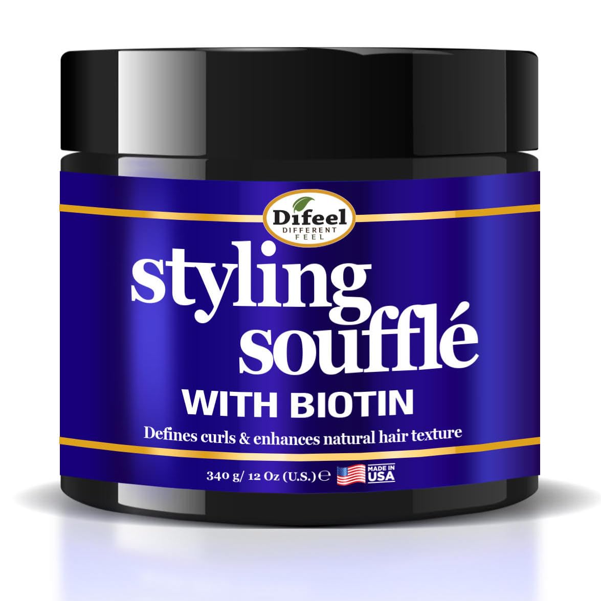 Difeel Curl Defining Styling Soufflé with Biotin 12 oz. - Nourishing Curl Defining Souffle for Wavy Hair, Curly Hair & Coils