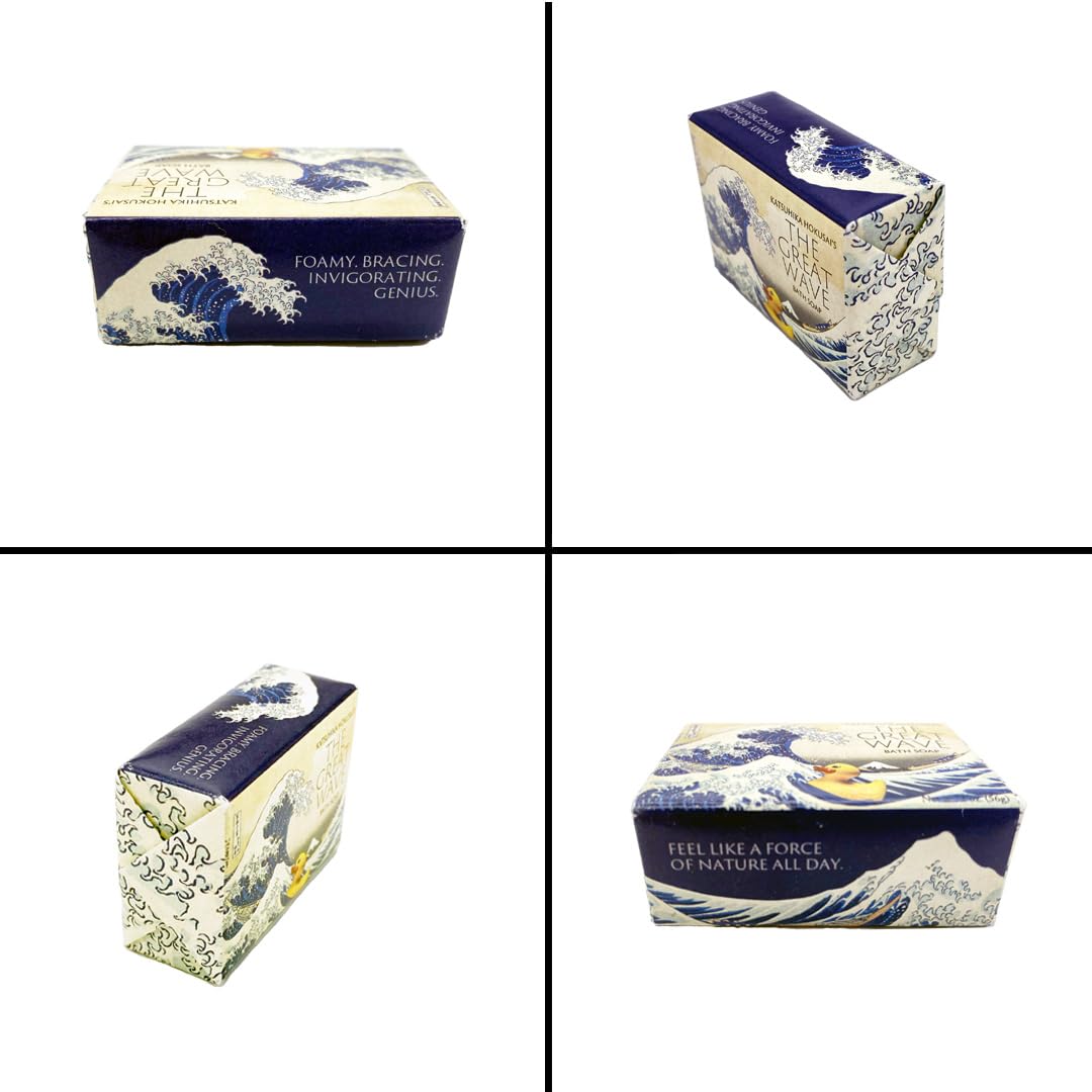The Unemployed Philosophers Guild Katsushika Hokusai's The Great Wave Bath Soap - Made in The USA, 2oz (56g) Travel Size Guest Bar Soap