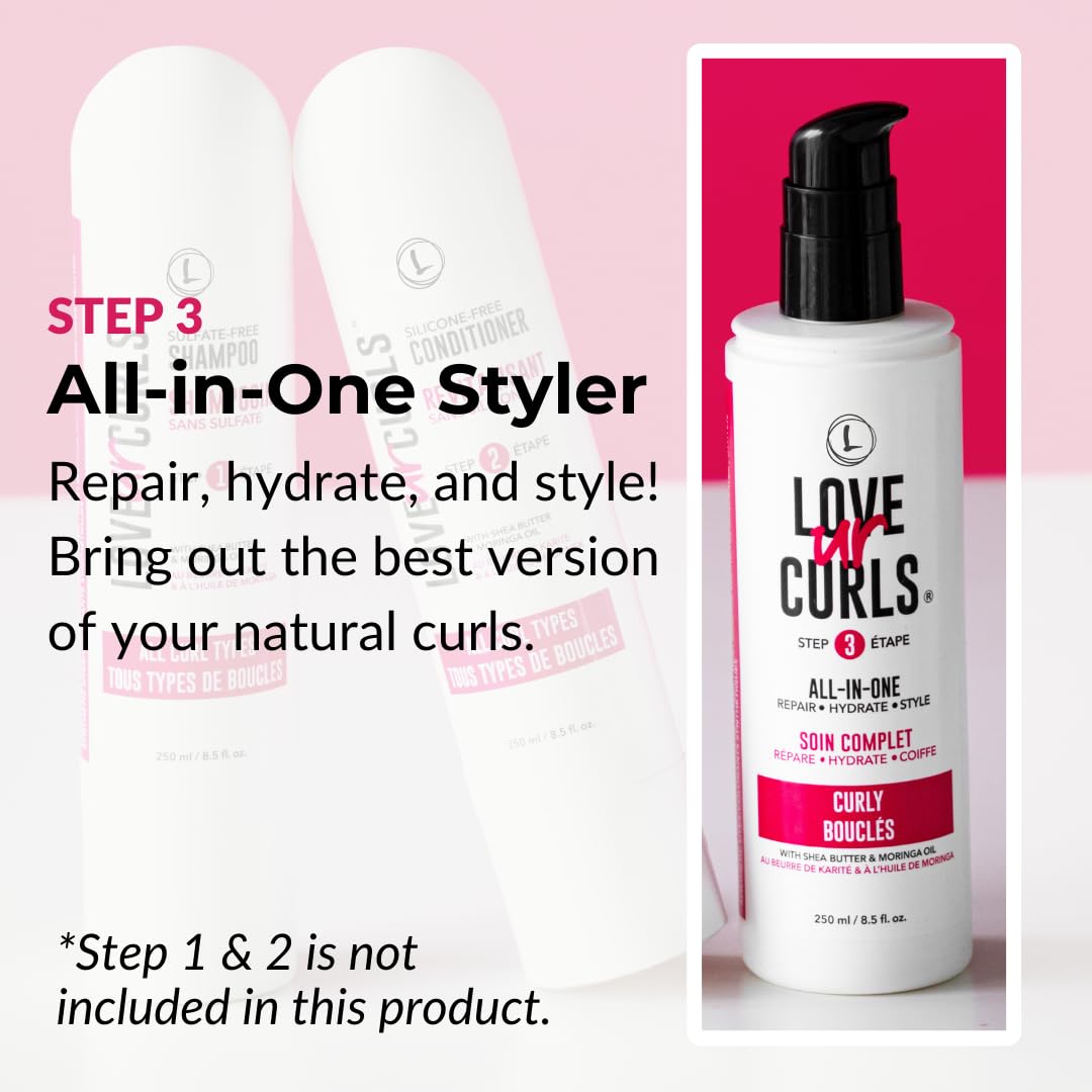 Love Ur Curls All In One Curl Cream Styler for Curly Hair, Anti Frizz Curl Defining Cream with Shea Butter, Hydrating Leave In Hair Treatment Beauty and Personal Care Love Ur Curls