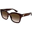 Gucci GG1338SK 002 Havana/Brown Gradient Square 54mm Women's Sunglasses
