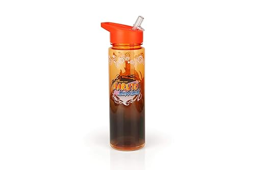 JUST FUNKY Naruto Shippuden Hokage Heroes Large Plastic Water Bottle | Features Konohagakure's 4th, 5th, And 6th Hokages | Holds 26 Ounces
