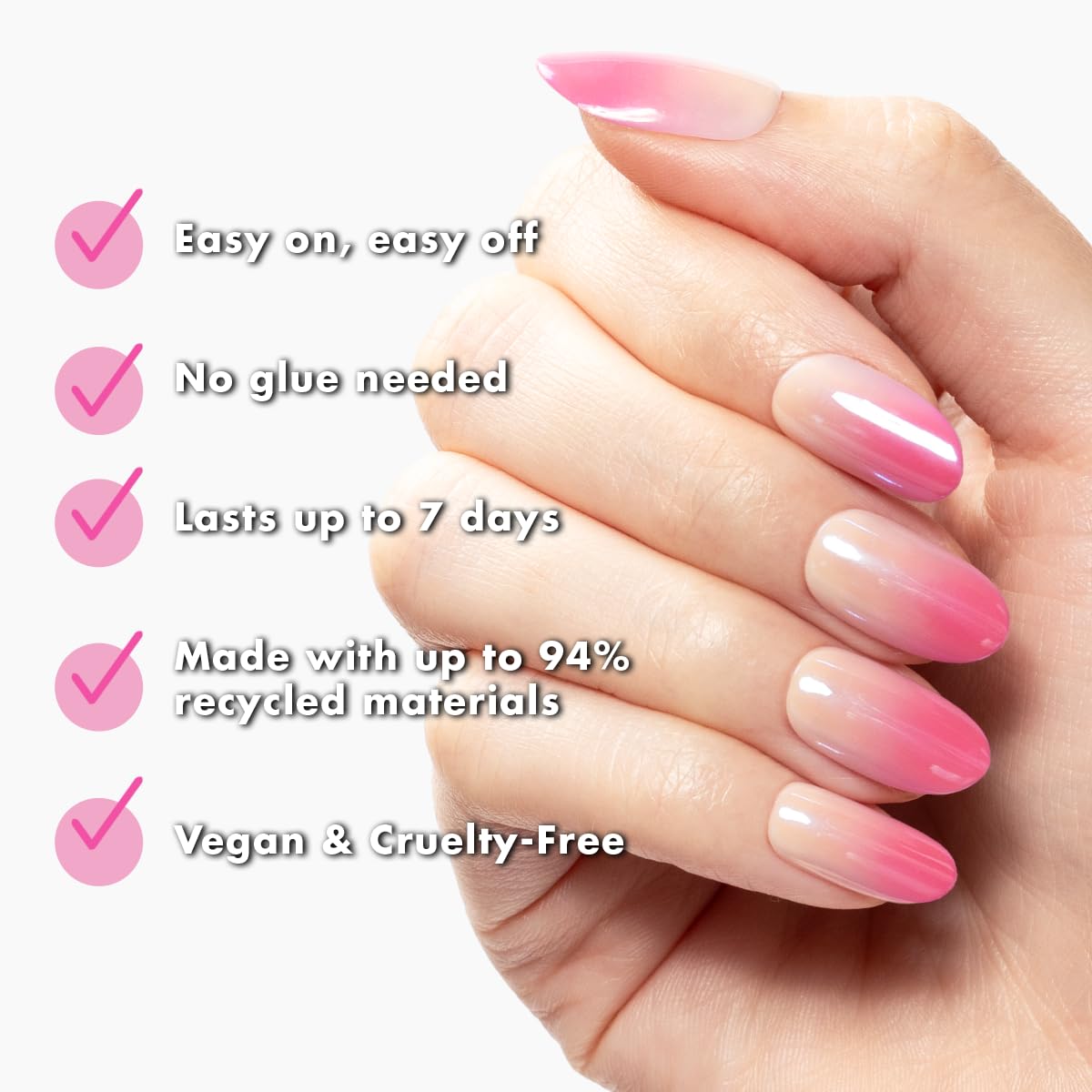 Olive & June Effects Super Stick Mani Press On Nails | Medium Oval | No Glue Needed | 32 Tab Nails in 16 Sizes | Non-Toxic Tabs | Easy On-Off Beauty & Personal Care Olive & June