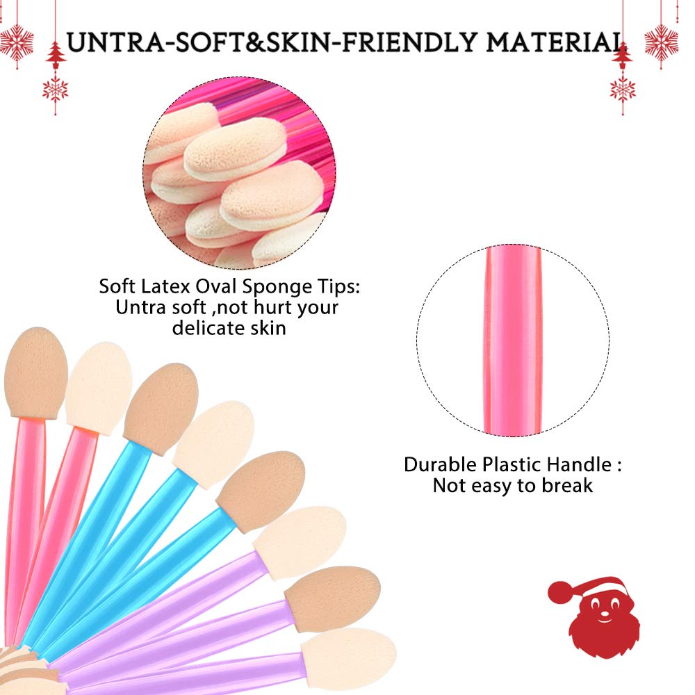 MORGLES 50Pcs Disposable Eyeshadow Brushes, Dual Sides Eyeshadow Sponge Applicators, Sponge
