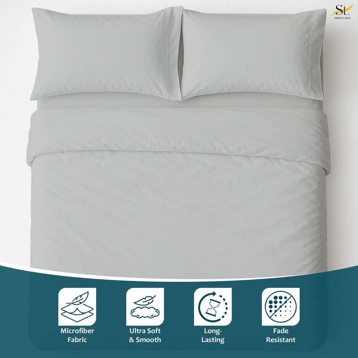 Shreem Linen Luxury 4 Piece Microfiber RV Sheet Set, Deep Pocket Fits Up to 10 inch, Soft, Wrinkle-Resistant, Camper, Travel Trailer Bedding, Bunk