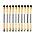 Phantomsky 10Pcs Disposable Cosmetic Makeup Applicator Eyeshadow Dual Sided Brush Double-end Brushes Set(Latex Sponge + Horsehair)