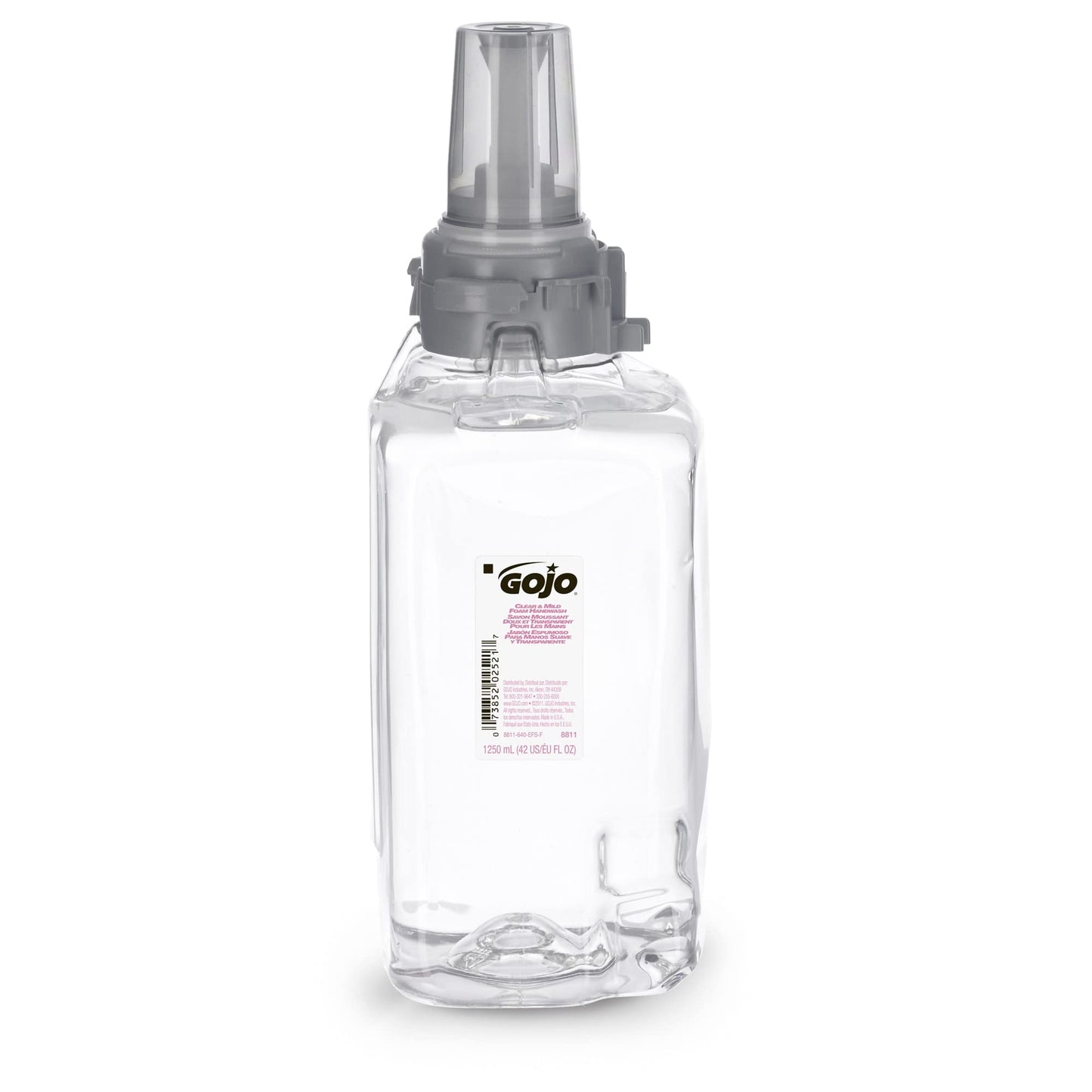 GOJO Clear & Mild Foam Handwash, Fragrance Free, EcoLogo Certified, 1250 mL Foam Soap Refill ADX-12 Push-Style Dispenser (Pack of 3) - 8811-03