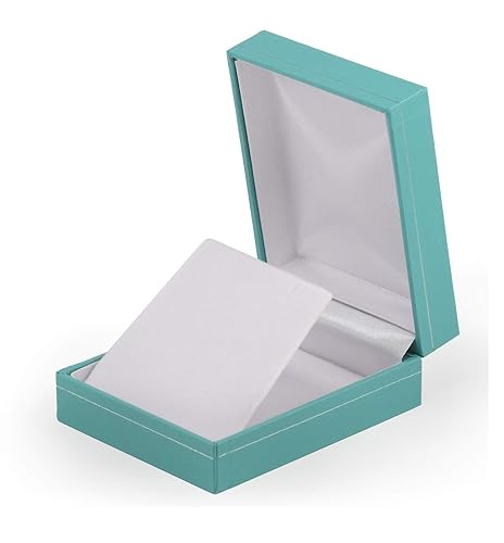 888 Display USA Ultra Elegant Teal Blue Earring Jewelry Box - Small Earrings or Thin Wire Pendant Jewelry Gift Box