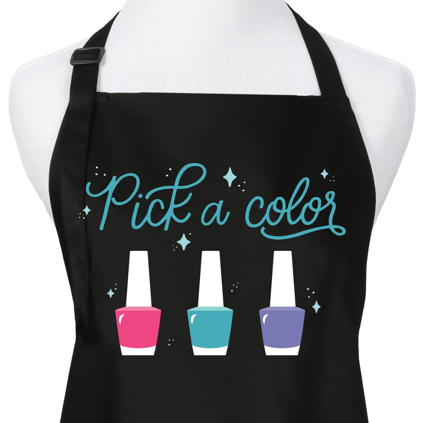 Pick A Color Nail Tech Apron - Nail Technician Apron for Women - Manicurists, Nail Art Supplies for Nail Salons, 3 Pocket Cosmetology Smock