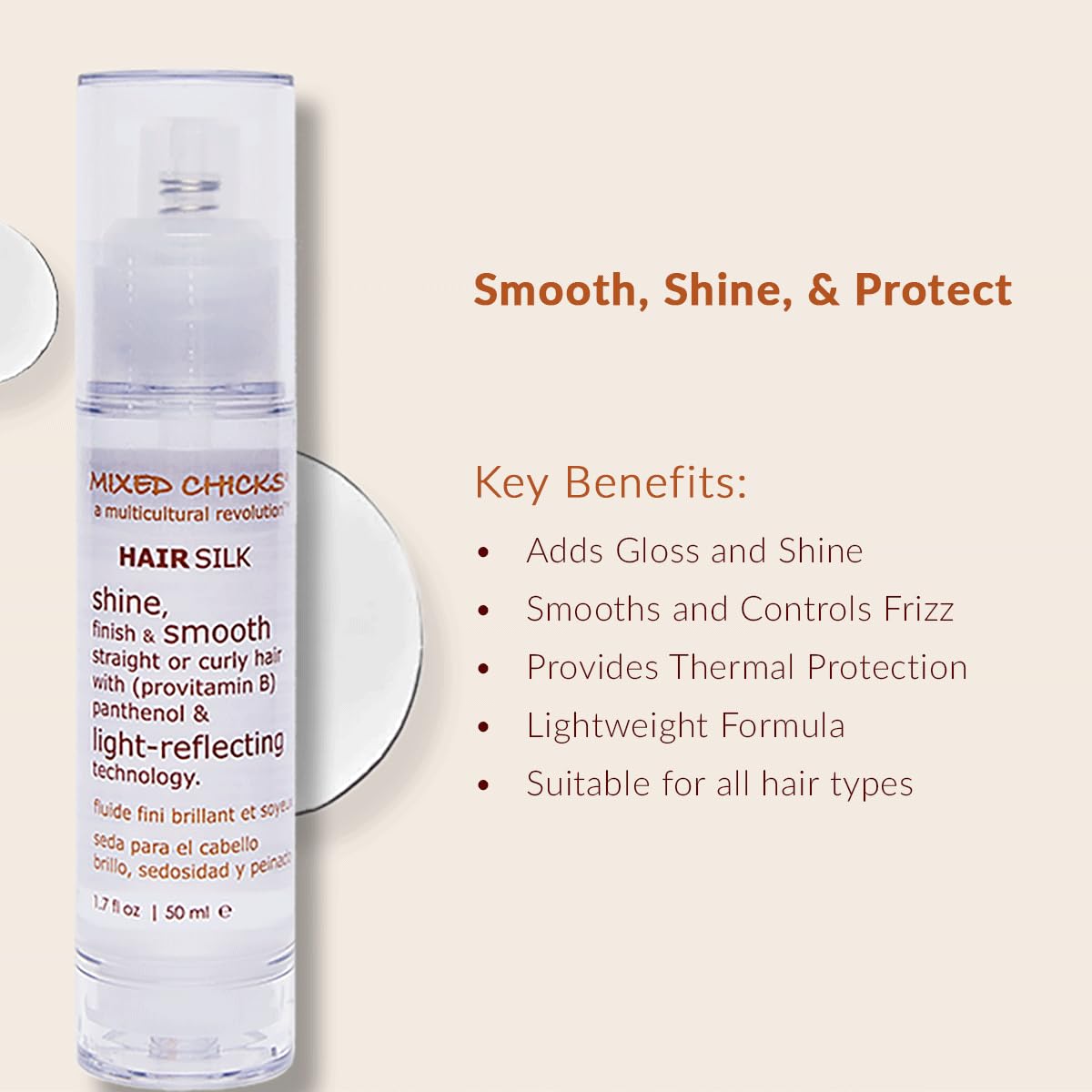 Mixed Chicks Gloss and Shining Hair Silk - Shine, Smooth & Finish, 1.7 oz
