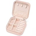 VOMNA Mini Jewelry Travel Case,Small Jewelry Box,Traveling Jewelry Organizer,Portable Jewellery Storage Holder for Rings Earrings Necklace Bracelet…