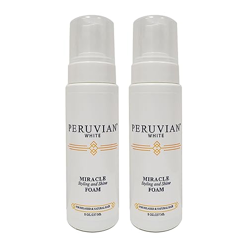 Peruvian white Miracle Styling and Shine Foam Mousse, 8 oz. (Pack of 2)
