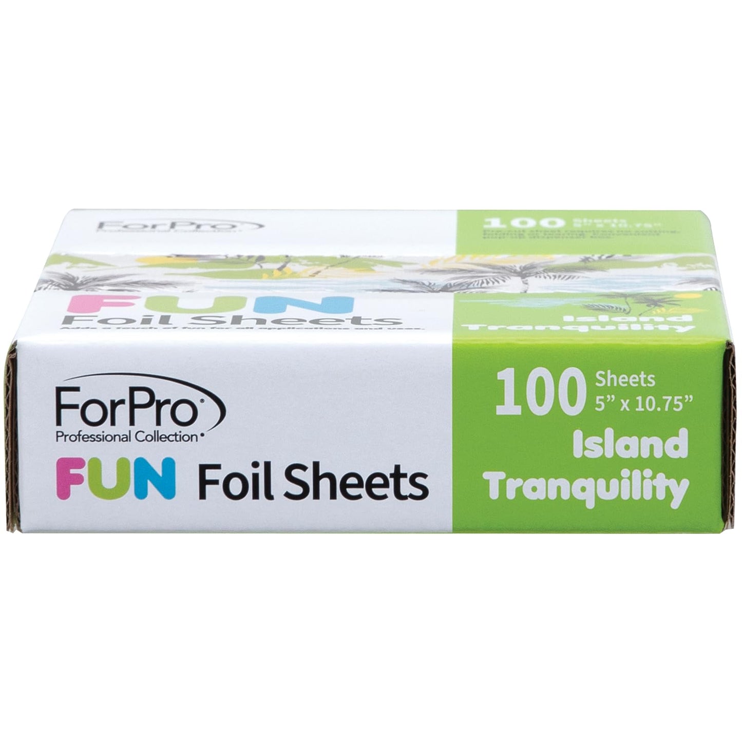 ForPro FUN Island Tranquility 5" Foil Sheets, Aluminum Hair Foils for Color Application and Highlighting Services, Food Safe, Pop-Up Dispenser, 5” W x