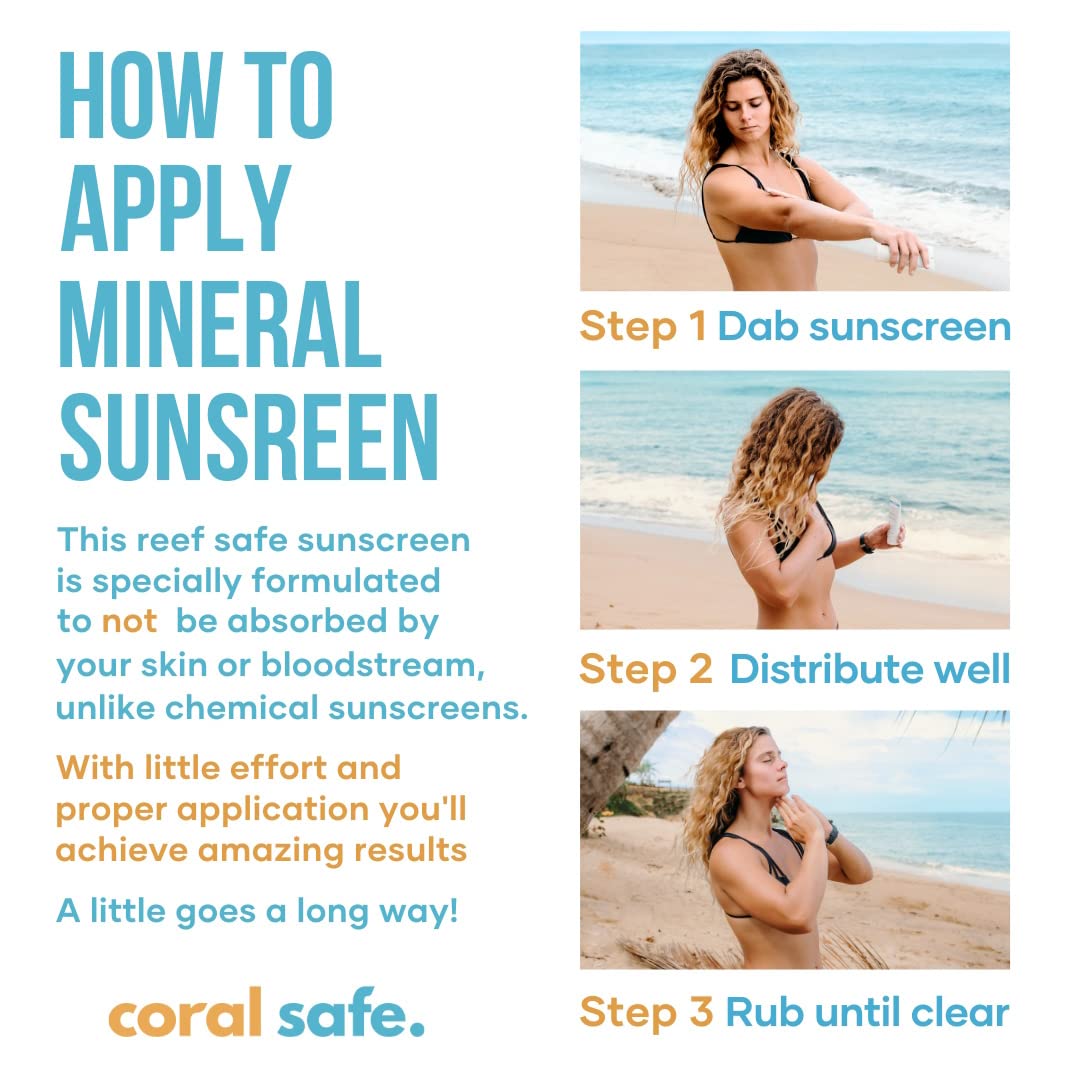 Reef Safe Sunscreen SPF 50 Facestick - Biodegradable, Hawaii & Mexico Approve, Zinc, Vitamin E, Oxybenzone & Octinoxate Free, Water Resistant, Natural