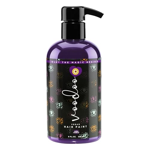 MOEHAIR VOODOO Purple Hair Paint (Aura), 8 Oz | Vegan & Cruelty-Free Purple Hair Dye | Ammonia, Sulfate & Paraben-Free | Vivid & Bright Intermixable
