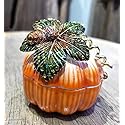 znewlook Pumpkin Trinket Ring Boxes Wedding Jewelry Gift Crafts Pumpkin Bejeweled Rings Earrings Small Storage Box
