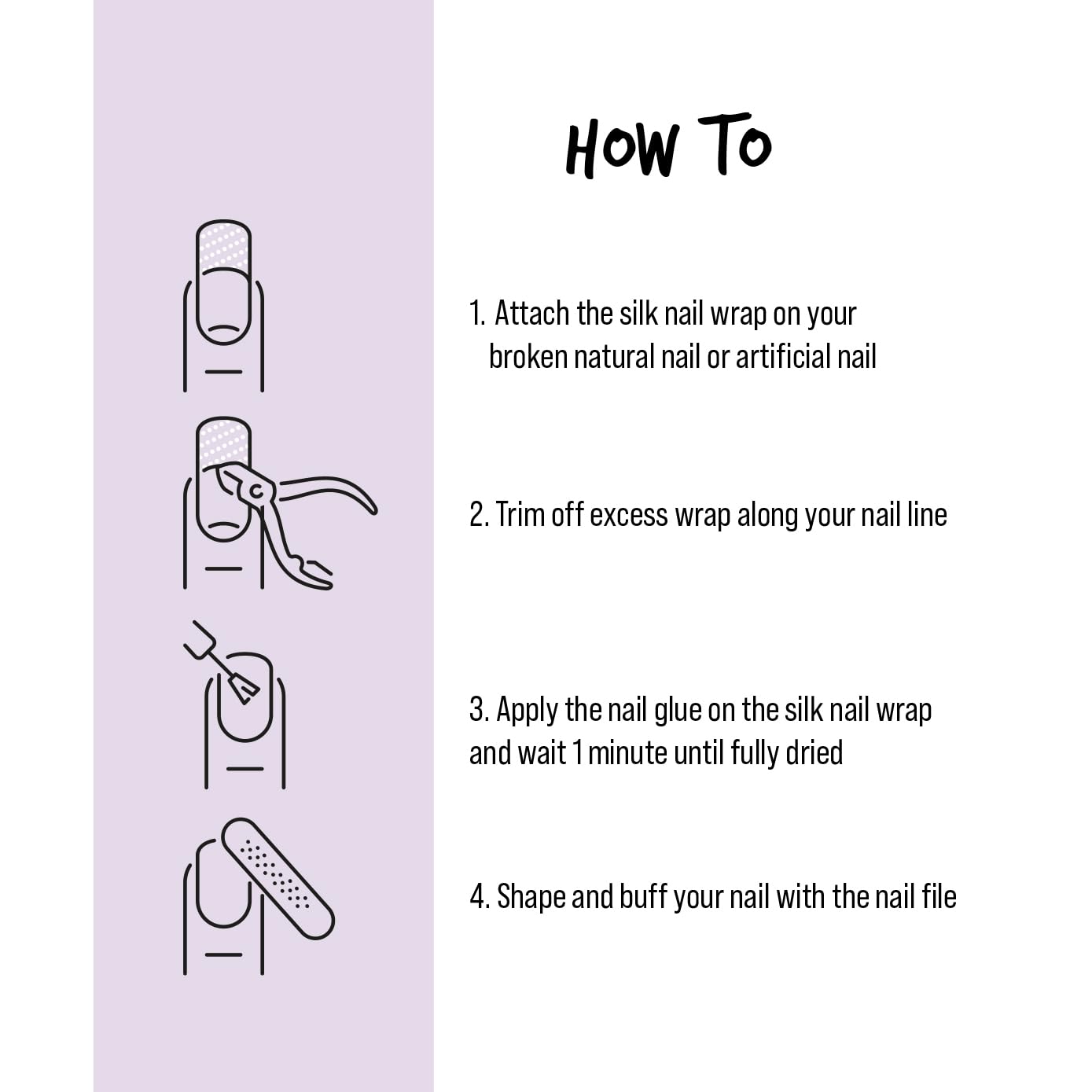 Kiss New York Nail Repair Kit for Damage, Broken, Cracked and Weak Nails - Biotin Infused Glue, File, and 2 Wraps - Made in Korea