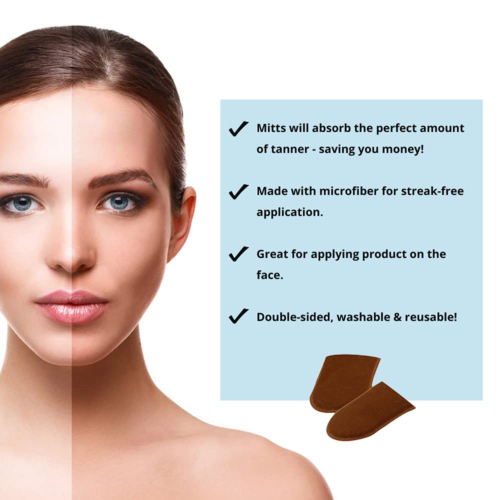 Tan Physics Sunless Tanner - 6pc Tanning Kit with Face & Body Mitts, Exfoliation Mitt & Travel Bag - Self Tanning Lotion for Face & Body - Instant