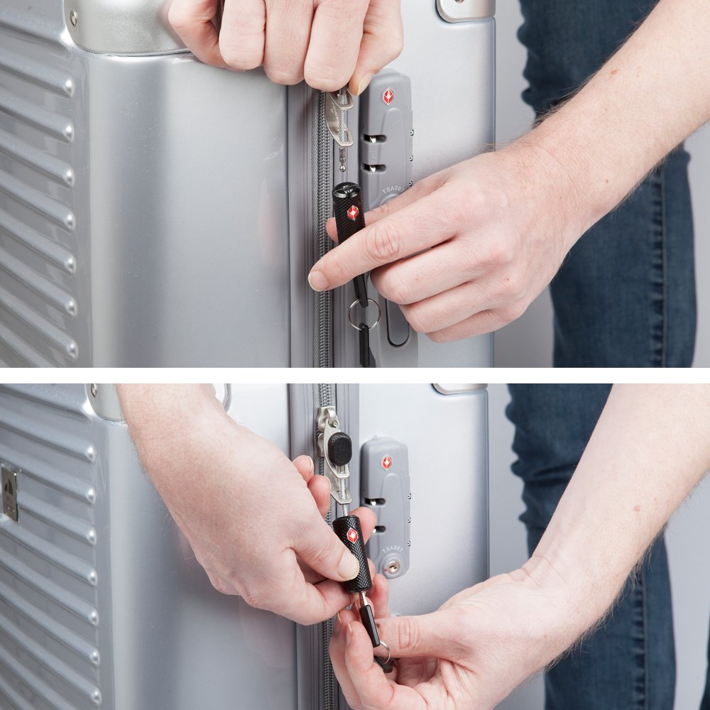 4 Pack TSA Approved Luggage Locks with Keys – Mini Key Padlocks, Flexible & Ultra Secure Travel Locks, Zinc Alloy, Black