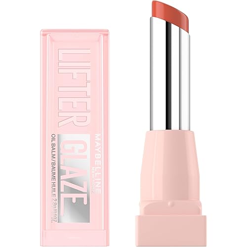 MAYBELLINE Lifter Glaze Oil Balm with Hyaluronic Acid and Hydrating Oil Blend, Lip Balm with 24HRs of Smooth, Moisturizing Shine, Caramel Glow (Sheer