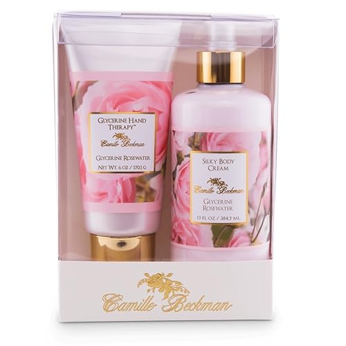 Camille Beckman Hand and Body Duet Set, Silky Body and Glycerine Hand Cream, Glycerine Rosewater