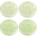Eyelash Extension Jade Stone Glue Lashes Jade Stone Adhesive Pallet Fake Eye Lash Holder Base,Fake Eye Lash Makeup Tool 2 Inch (Green/4 Packs)