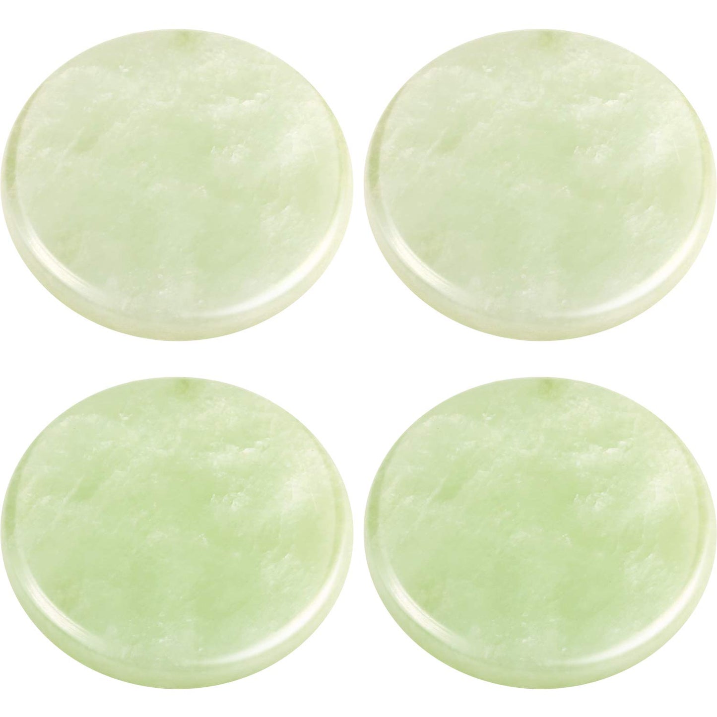 Eyelash Extension Jade Stone Glue Lashes Jade Stone Adhesive Pallet Fake Eye Lash Holder Base,Fake Eye Lash Makeup Tool 2 Inch (Green/4 Packs)