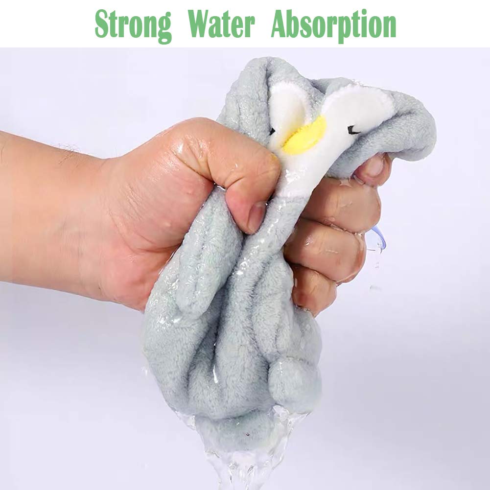 Farmer Mani Penguin Hand Towels with Loops (Set of 4) Dish Cloth Hand Dry Towels for Kitchen & Bathroom 9 X 9 Inches