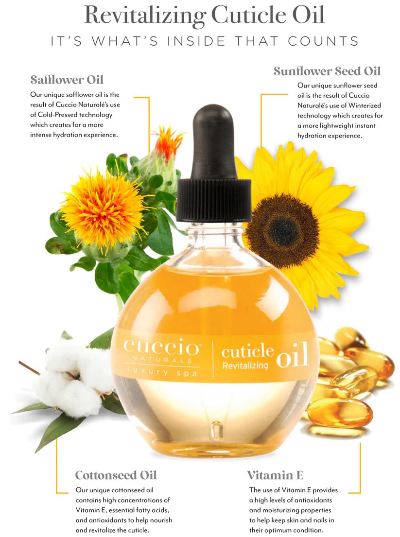Cuccio Naturale Revitalizing- Hydrating Oil For Repaired Cuticles Overnight - Remedy For Damaged Skin And Thin Nails - Paraben /Cruelty-Free Formula