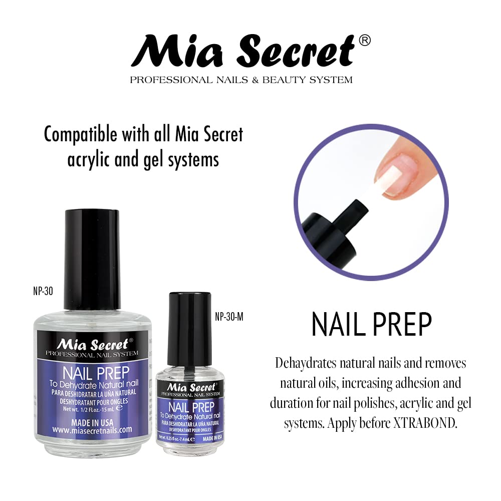 Mia Secret Professional Natural Nail Prep Dehydrate and Xtra Bond, Acid-Free Primer Set. Superior Bonding Primer for Acrylic Powder and Gel Nail Beauty & Personal Care Mia Secret