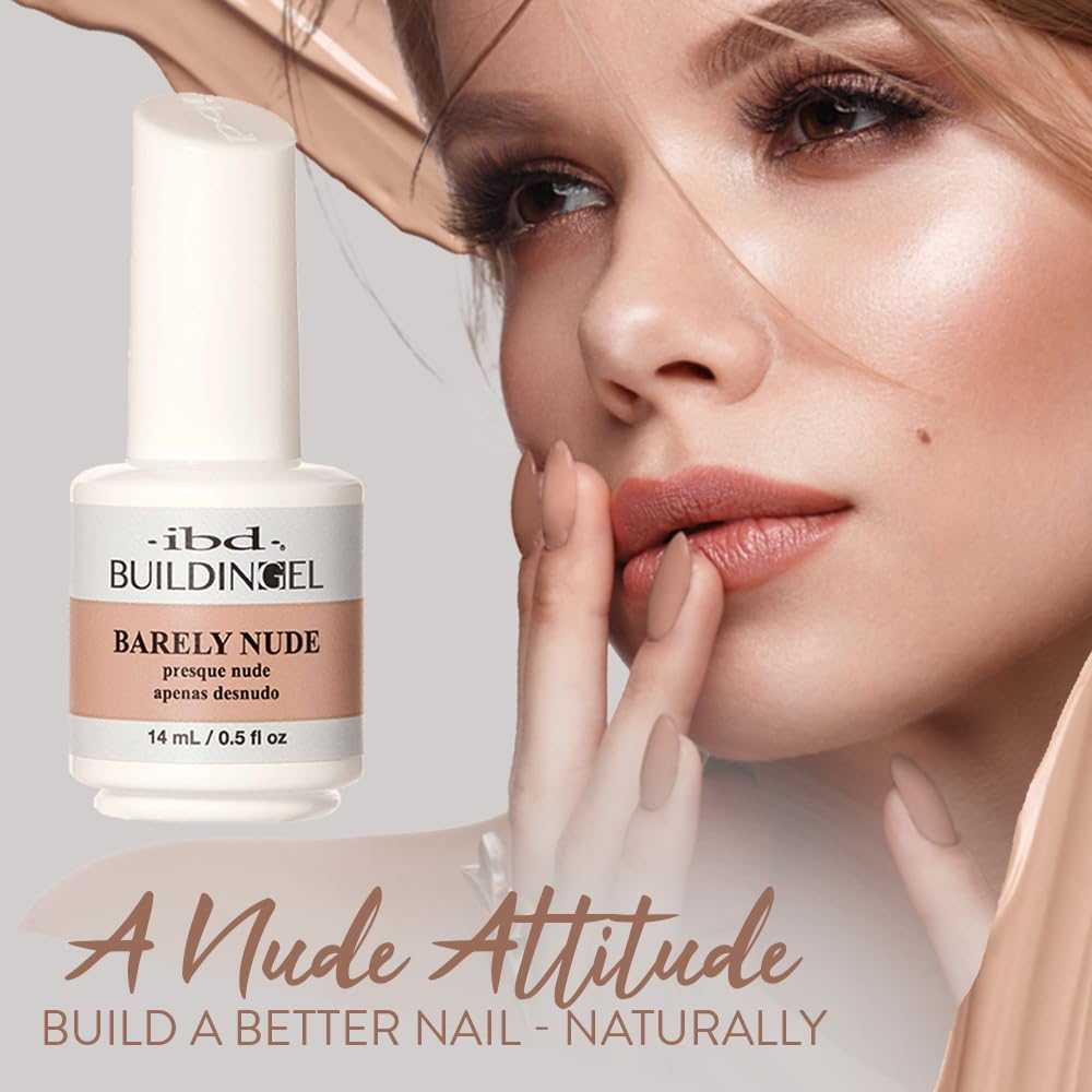 IBD Building Gel, Hard Gel Nail Extension, Barely Nude, Soak-Off, Nail Builder Strengthener, 0.5 fl oz Beauty & Personal Care IBD