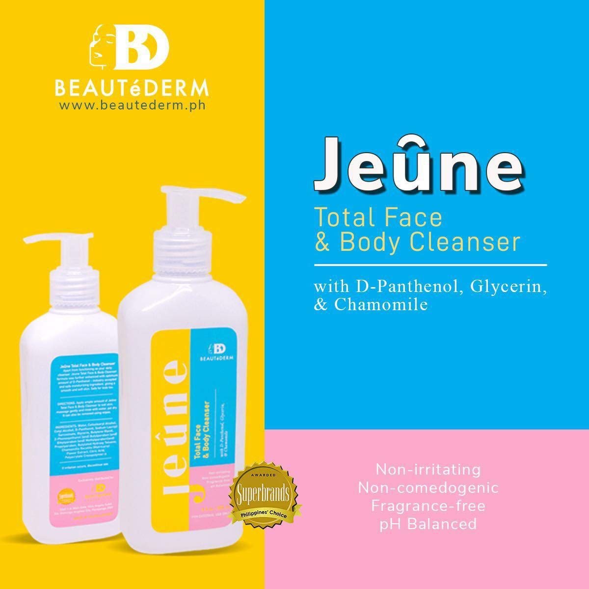 BEAUTéDERM Jeune Total Face & Body Cleanser 250 ml