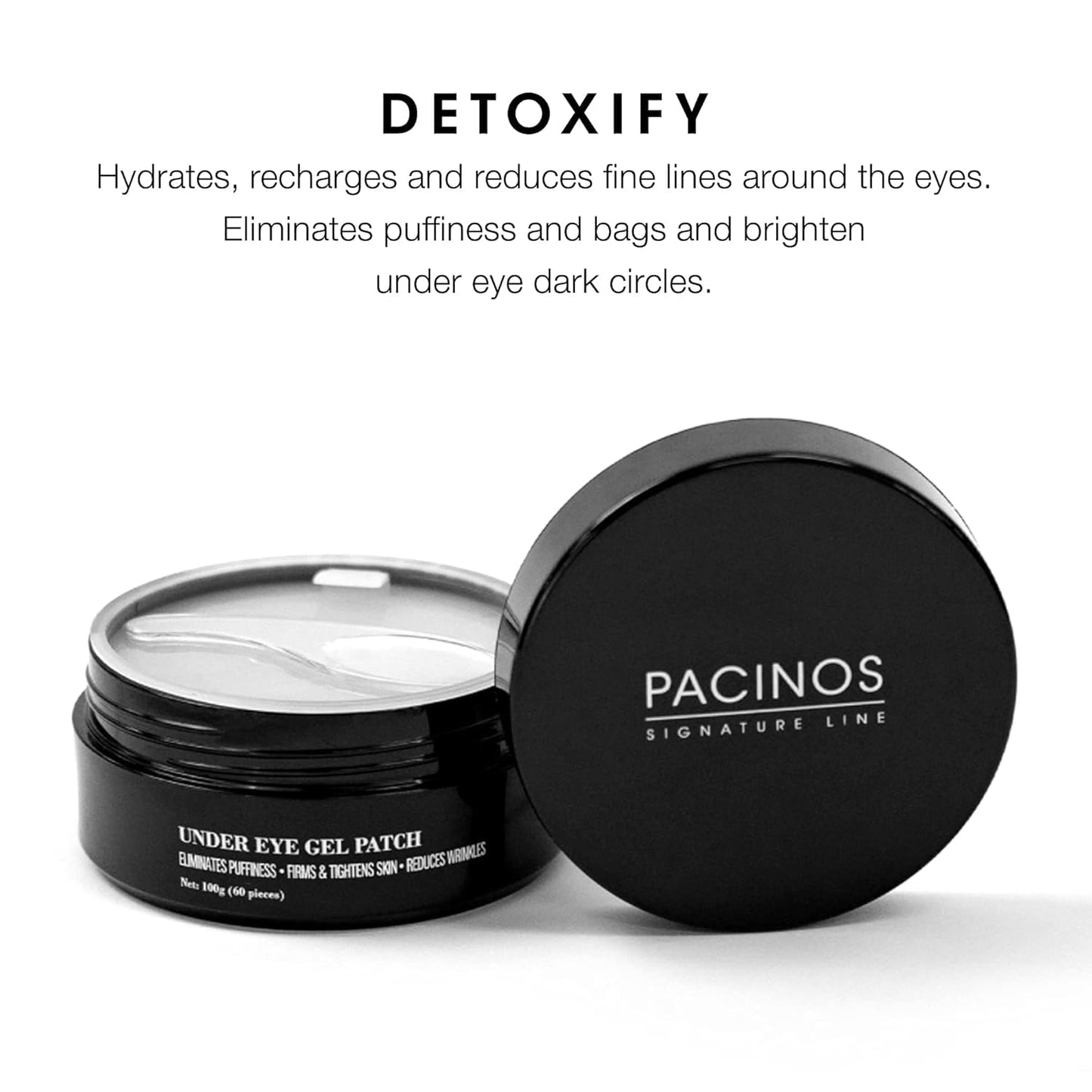 Pacinos Under Eye Gel Patches - Eliminates Puffiness, Smoothes Wrinkles, Brightens Under Eye Darkness - Firms & Tightens Skin with Vitamin E & B5