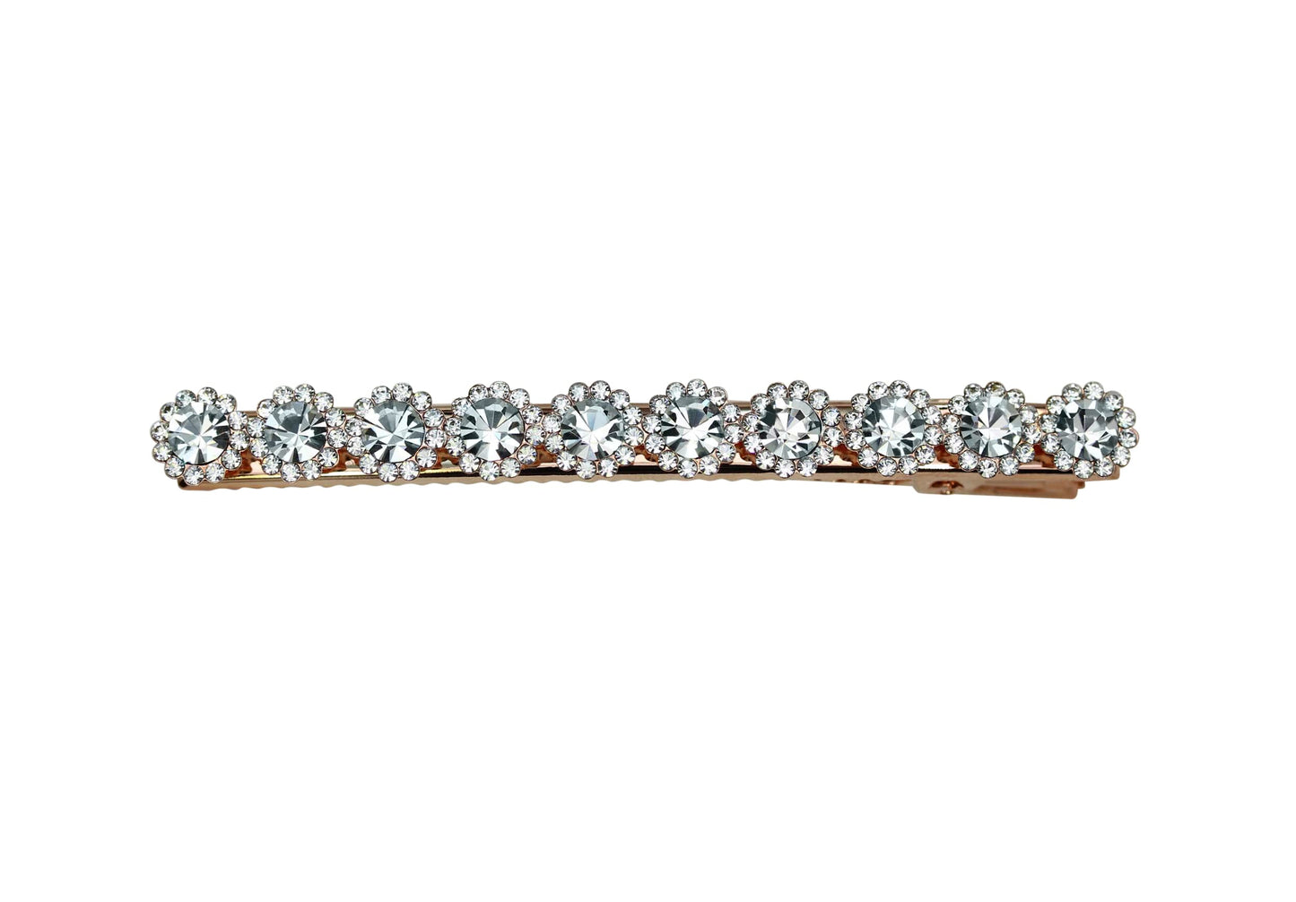 Faship Gorgeous Clear Crystal Floral Small Alligator Hair Clip