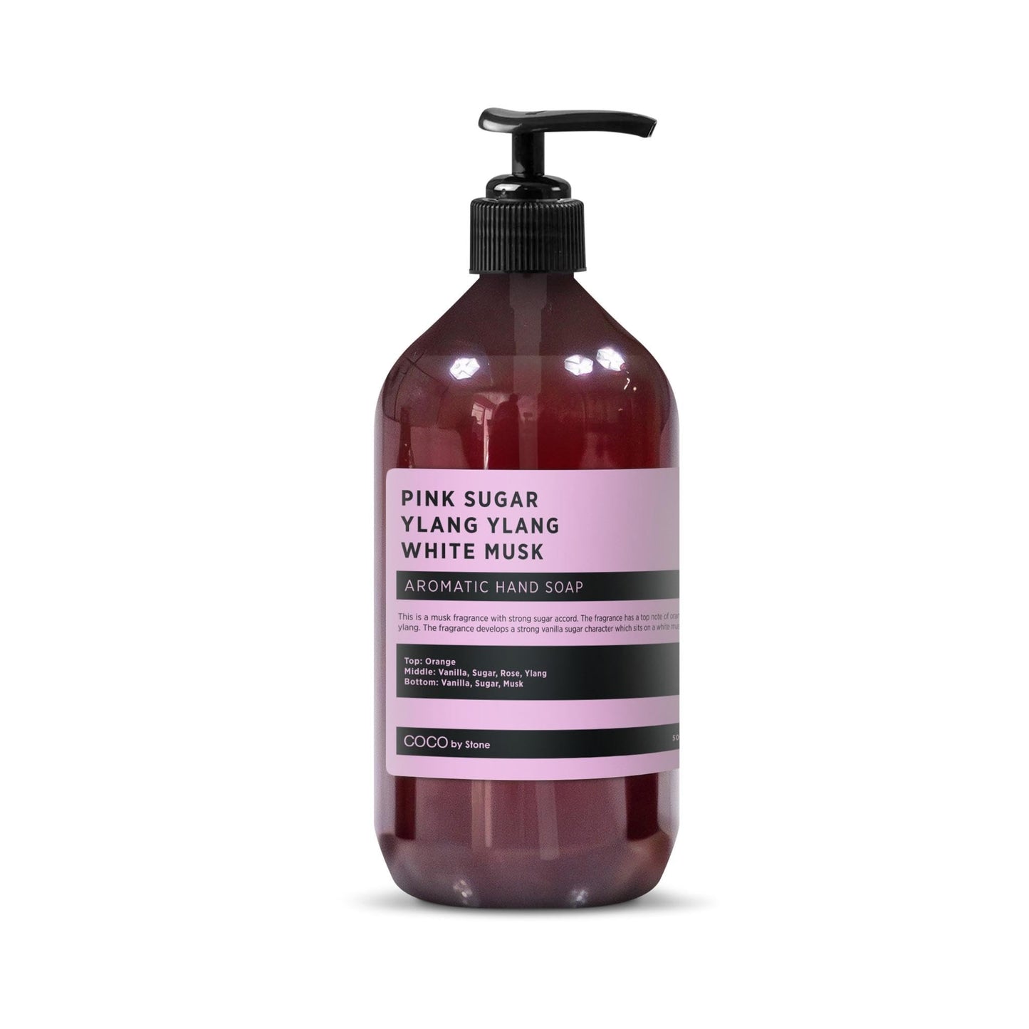 COCO by Stone 16oz Hand Soap (Pink Sugar | Ylang Ylang | White Musk Inspired by VS) - Vegan Castile Soap with Soft Lather and Lasting Sweet Floral