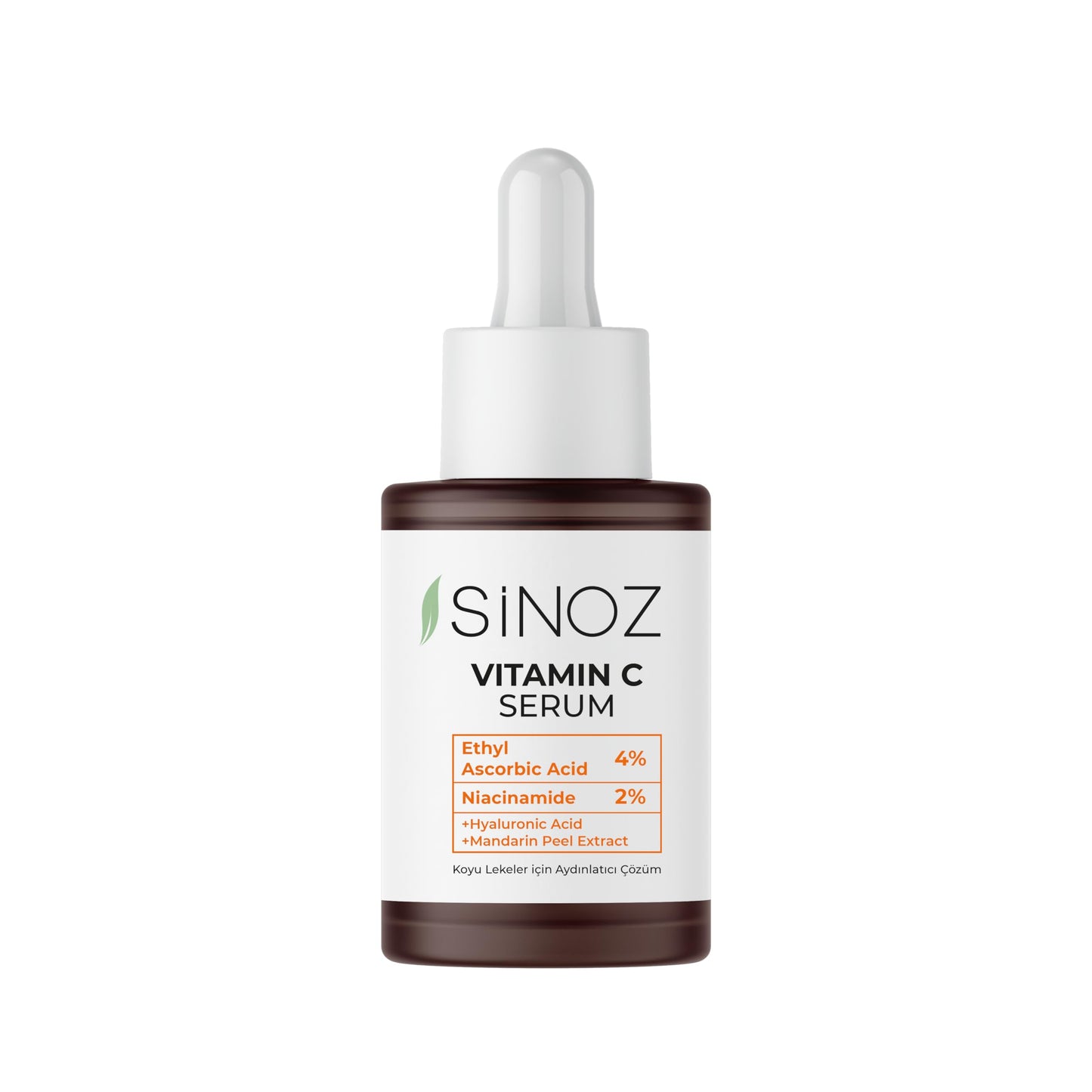 Sinoz Vitamin C Brightening Face Serum | With Hyaluronic Acid & Vitamin C%4 + Niacinamide%2 | Evens Skin Tone, Fades Dark Spots & Fine Lines