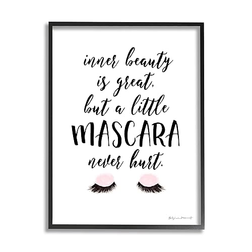 Stupell Industries A Little Mascara Never Hurt Phrase Glam Lashes