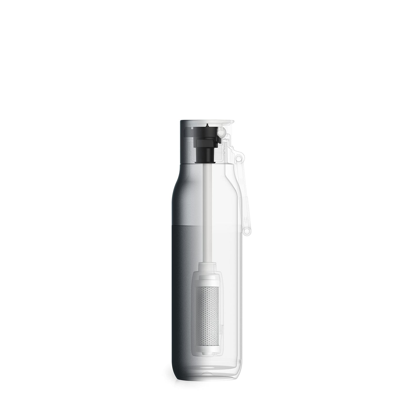 LARQ Bottle Filtered - Insulated Stainless Steel Water Bottle BPA Free with Nano Zero Technology and Long-Lasting Filters, Granite White, 17oz